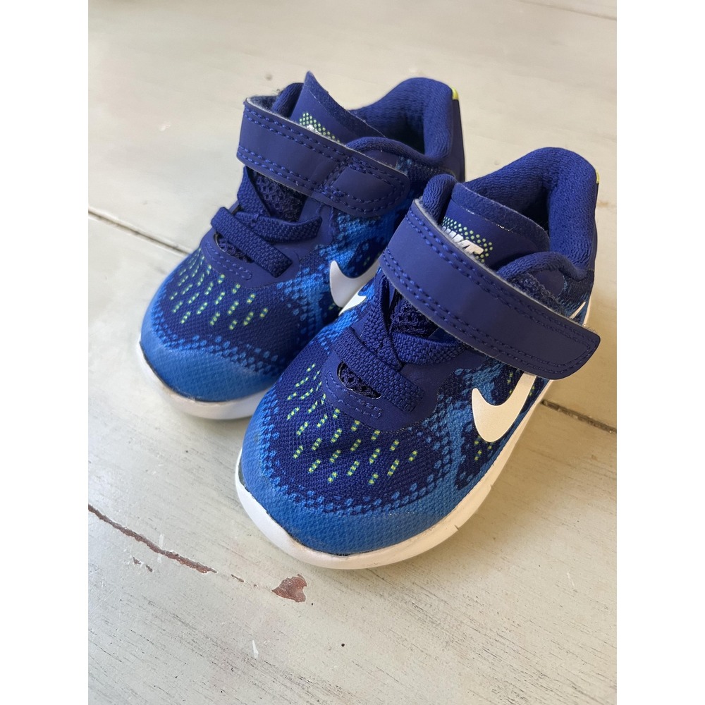 Nike Toddler Sneakers Blue Navy Mesh Hook Loop Athletic Shoes Size 3C